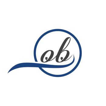 initial lowercase letter OB rounded logo on multiple backgrounds, OB Logo,  OB Initial logo.  OB  monogram logo