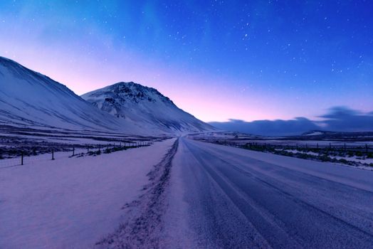 Iceland night landscape 