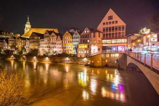 Nightlife in the historic old town of Tubingen