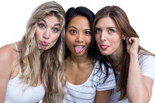 Multiethnic women making funny faces