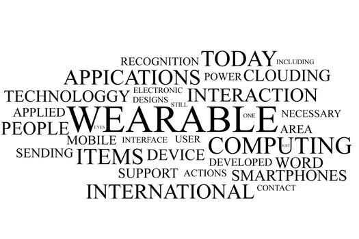 Wearable computing terms in the shape of a cloud