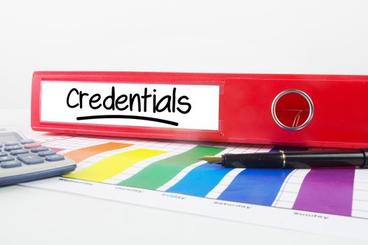 Composite image of word credentials underlined