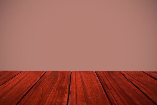 Composite image of high angle view of hardwood floor