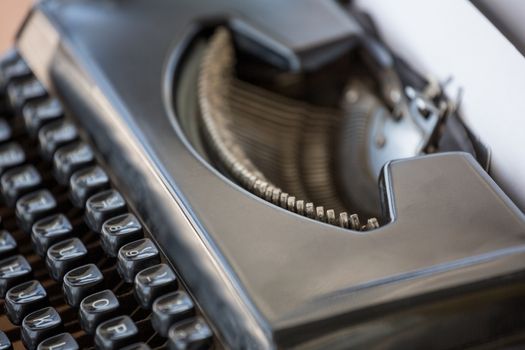 extreme Close up view of typewriter