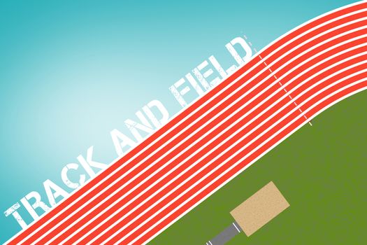 Composite image of track and field message on a white background