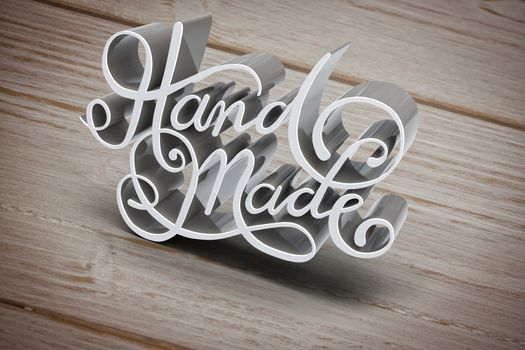 Composite image of three dimensional of hand made text