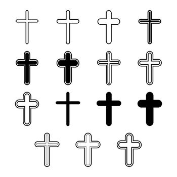 Vector icons set for religion cross