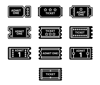Vector icon set for tickets