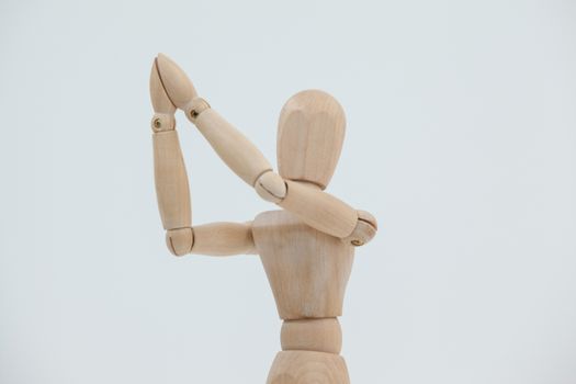 Wooden figurine standing with both the hands joined