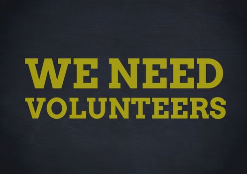 We need volunteers
