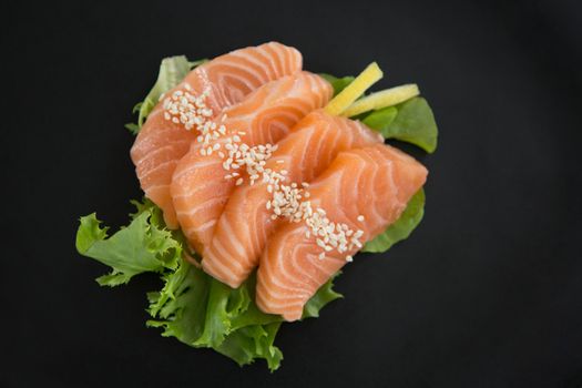 Sashimi served on plate