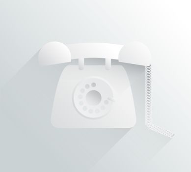 White and grey dial phone in simple design