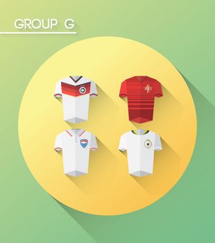 World cup group g vector with jerseys 