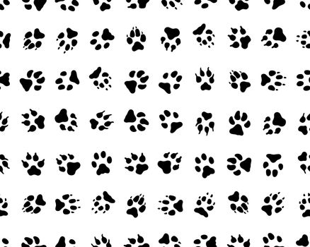 Pattern with  footprints of dogs
