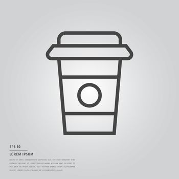 Lorem ipsum text and disposable cup