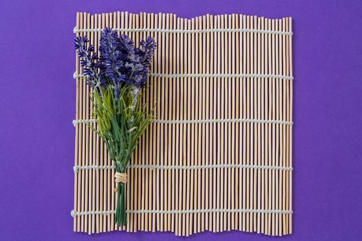 Lavender kept on bamboo mat