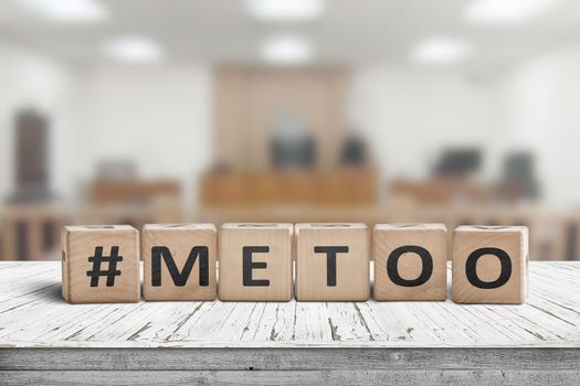 Metoo hashtag sign made of cubes