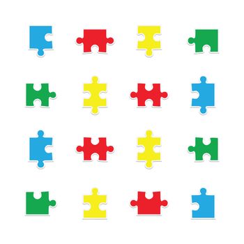 Vector icon set for jigsaw puzzle