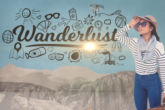 Composite image of wanderlust and woman