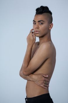 Portrait of sensuous transgender woman