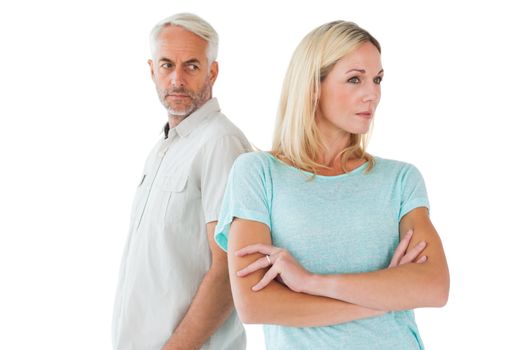 Unhappy couple not speaking to each other 