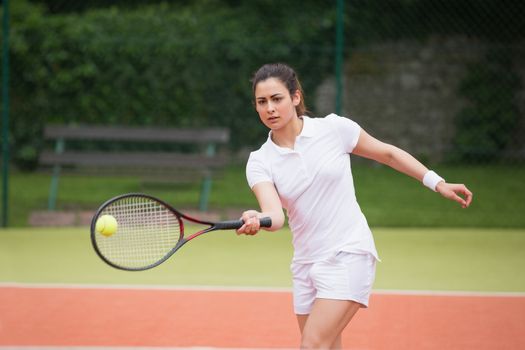 Tennis player playing on the court