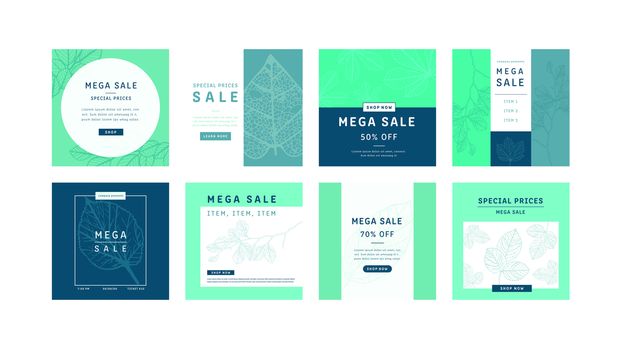 Set of mega sale brochure card