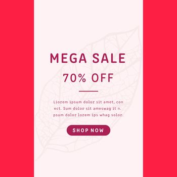 Mega sale brochure with leaf 
