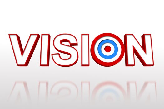 The word vision with target