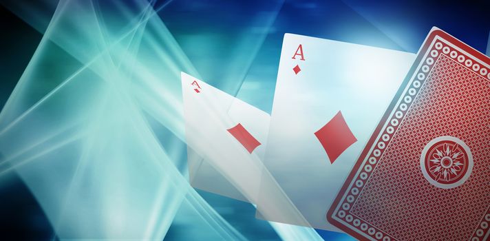 Composite image of ace of diamonds 3d card