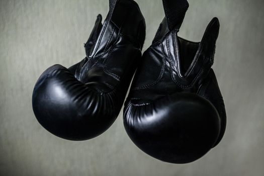 Boxing gloves in fitness studio
