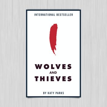 Vector of novel cover with wolves and thieves text