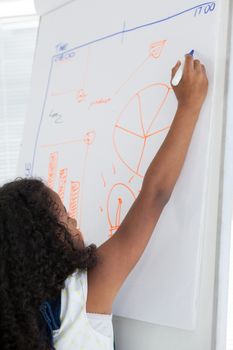Close up of businesswoman writing on whiteboard