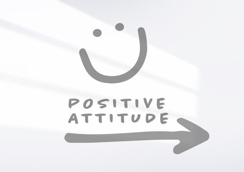 Positive attitude arrow with smiley face