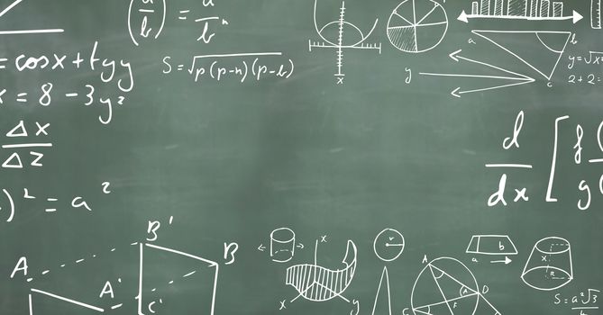 math drawings on blackboard