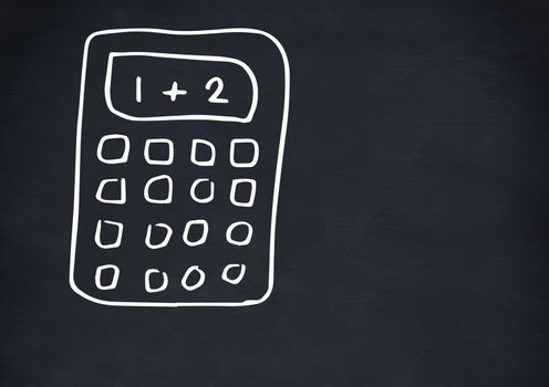 Calculator on blackboard
