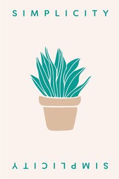 Greeting card with plant and simplicity text