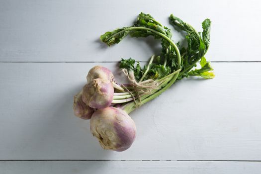 Overhead view of turnip