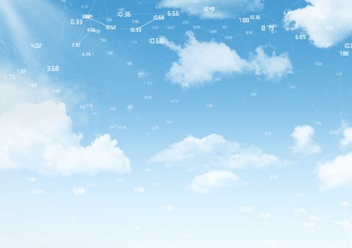 Sky clouds with graphics of connectors