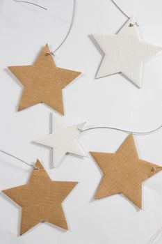 Star shape decorations on white background