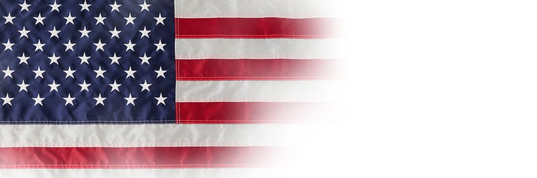 Full frame of wrinkled American flag