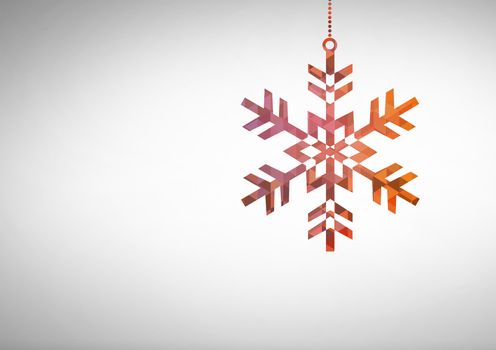 snowflake decoration and blank space