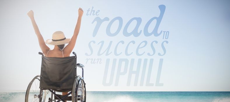 Composite image of the road to success run uphill