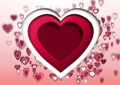 Layered Valentines hearts