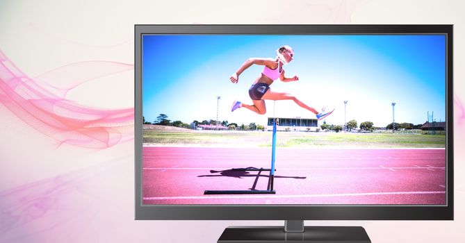 hurdle sports jumper on television