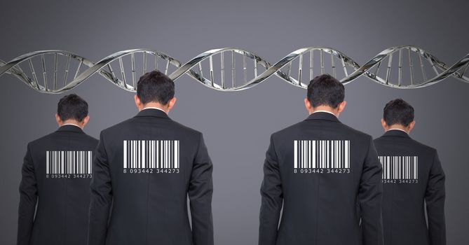 Clone men with genetic DNA and barcode