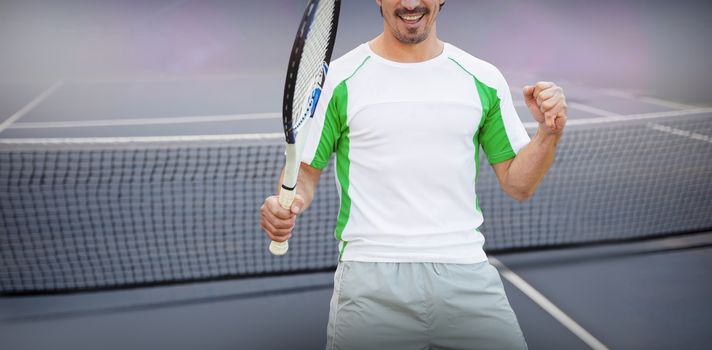 Composite image of tennisman