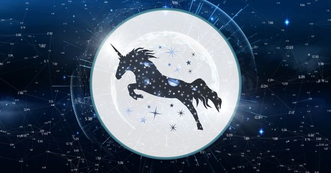 Unicorn magic in astrology universe