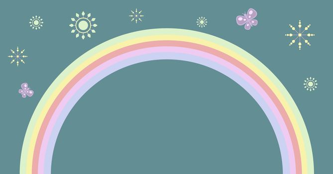 Rainbow illustration with empty space