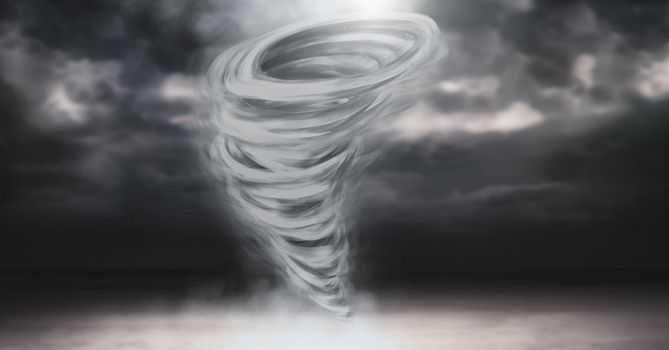 Tornado twister painted and dark sky